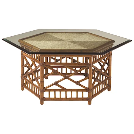 Key Largo Cocktail Table  With Glass Top